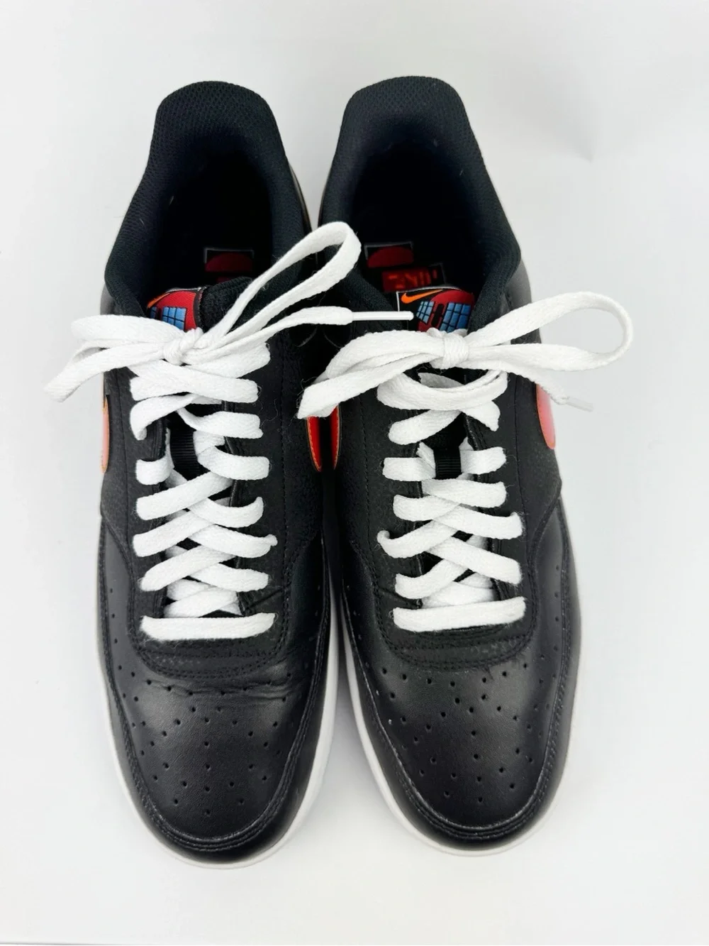 Nike Court Vision Low 'Black Gradient' sneakers Red & Yellow Gradient Swoosh